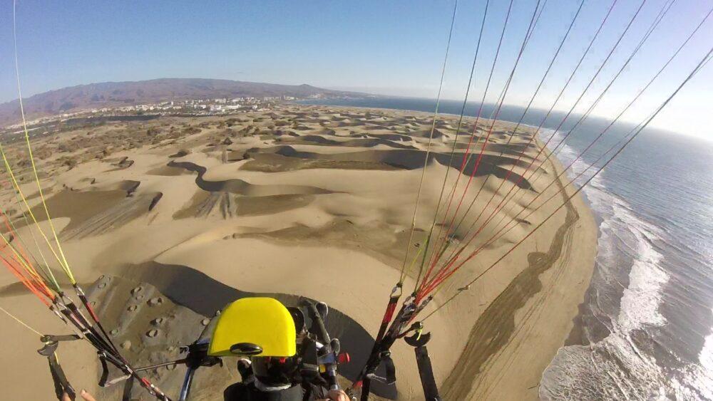 paragliding over Maspalomas Dunes